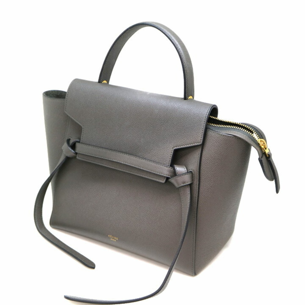 CELINE Belt Bag Leather Gray
